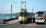 Endschleife Langerfeld Dieselstr.: Tw 3830 [ex Tw 45 Dortmund;GT8 Hansa 1959 >1983 WUP;1987+] auf Linie 608 nach 'Klinikum Barmen'.__06-1984