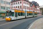 Mainzer Mobilität Adtranz GT6M-ZR Wagen 209 am 31.12.21 in der Innenstadt