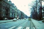 AVG Straßenbahn Augsburg__Linie 4 in der Konrad-Adenauer-Allee__09-03-1974