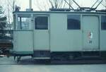 AVG Straßenbahn Augsburg__ATw 21 [MAN 1911, 1930 Umbau zum Schweißwagen] im Depotbereich 'Rotes Tor'__09-03-1974