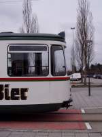 Gab es jemals ein sthetisch ansprechender gestaltetes Straenbahnmodell als den legendren GT4 der Maschinenfabrik Esslingen? Hier sein 'Hintern'.