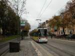 Augsburg AVG SL 3 (ADtranz-GT6M 610) Theodor-Heuss-Platz am 17. Oktober 2010.