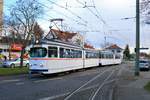 RNV Düwag Hängerzug 1017+1057 am 01.03.20 in Ludwigshafen Oggersheim bei einer Sonderfahrt