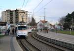 RNV Düwag Hängerzug 1017+1057 am 01.03.20 in Ludwigshafen Oggersheim bei einer Sonderfahrt