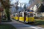 Bad Schandau, Kurpark. Gotha TB7 vor der nächsten Fahrt nach Lichtenhainer Wasserfall. Die Aufnahme stammt vom 13.02.2018.