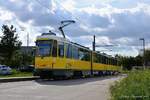 04.09.2017, Berlin, Falkenberg. Tatra KT4DM #6015 steht an der Endhaltestelle.