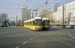 Berlin BVG SL 2 (GT6-98ZR 2010) Mitte, Mollstraße / Otto-Braun-Straße im April 2003. - Scan eines Farbnegativs. Film: AGFA Vista 200. Kamera: Minolta XG-1.