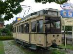 Der Straenbahn-Triebwagen 3587 der BVG, Linie 96 zum Bahnhof Tempelhof, ist schon etwas lnger ausgemustert - die Strecke wird auch nicht mehr befahren.