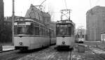 BVB Ost-Berlin__Züge der Linien 49 [Tw 217 122-0; TE59, RawSw 1962], 63, 71 [Tw 217 006-8; TE59, WB Gotha 1960] in der zentralen Endschleife Große Präsidenten Str.
