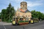 Der Denkmalpflegeverein Nahverkehr Berlin nahm den Tag der offenen Tr zum Anlass, alle fr den Fahrgastverkehr zugelassenen historischen Fahrzeuge auf einer Zubringerlinie, die zwischen der