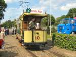 Triebwagen 10 der ehem. Kpenicker Strassenbahn, hier im Bh Niederschnhausen, Mai 2007