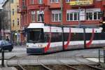 BERLIN, 07.03.2009, MetroTram M8 bei der Einfahrt in die Haltestelle U-Bahnhof Rosenthaler Platz