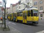 Berlin: Straenbahnlinie 68 nach S-Bahnhof Kpenick an der Haltestelle Kpenick Bahnhofstrae/Seelenbinderstrae.