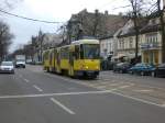 Berlin: Straenbahnlinie 60 nach Rahnsdorf Waldschnke am S-Bahnhof Friedrichshagen.