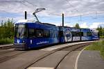 1091 (Typ GT6N)  DB Networks und Hertha BSC  an der Wendeschleife (Falkenberg, 27.05.2009).