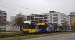 Die schlaue Art zu waschen -  GT6N, Wagen 1066 mit Spee Vollwerbung, auf der Linie 18 zum S + U Bahnhof Lichtenberg.