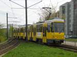 Berlin: Straenbahnlinie M8 an der Haltestelle Ahrensfelde.(20.4.2010)