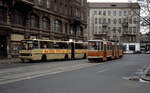 Berlin BVG SL 71 (KT4Dt 219 560-5) Mitte, Oranienburger Straße / Friedrichstraße im November 1992. - Scan eines Diapositivs. Film: Kodak Ektachrome. Kamera: Leica CL.