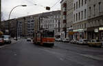 Berlin BVG SL 70 (KT4Dt 219 423-5) Mitte, Friedrichstraße / Oranienburger Straße im November 1992. - Scan eines Diapositivs. Film: Kodak Ektachrome 5076. Kamera: Leica CL.