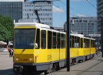 Berliner Straenbahn fhrt ber den Alexanderplatz (August 2012).