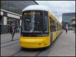 Moderne Straenbahn in Berlin am Alexanderplatz am 23.04.2013 

