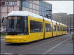 Moderne Straenbahn in Berlin am Alexanderplatz am 23.04.2013 