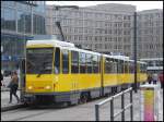 ltere Tatra Straenbahn in Berlin am Alexanderplatz am 23.04.2013