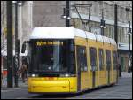 Moderne Straenbahn in Berlin am Alexanderplatz am 23.04.2013