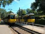 Berlin BVG SL 62 (KT4D 6092 / KT4D 6144) Wendenschloss am 24. Juli 2012.