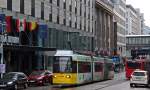 Ein GT6N der BVG am 31.01.2015 in Berlin, (U) Bahnhof Friedrichstraße.