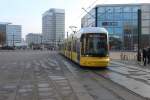 Berlin BVG SL M5 (Bombardier-GT8-11ERL 8011) Alexanderplatz am 28. Februar 2015.