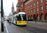 Berlin BVG SL 62 (Adtranz GT6N-U 1604) Köpenick, Alt-Köpenick (Hst. Rathaus Köpenick) am 1. April 2015.