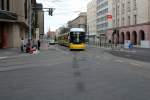 Berlin BVG SL M5 (Bombardier GT8-11ZRL 9024) Mitte, Invalidenstrasse / Chausseestrasse am 11. April 2015.