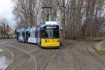 Berlin BVG SL M17 (Adtranz GT6N-U 1599) S Schöneweide / Sterndamm am 31. März 2015.