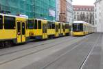 Berlin BVG SL M6 (KT4D 6117 + 6105) / SL M4 (Bombardier GT8-11ZRL 9004) Mitte, Grosse Präsidentenstrasse am 19.