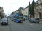 Bogestra Linie 308 mit Schalke 04 Werbung fhrt von Hattingen  nach Bochum-Gerthe.Bild: Hattingerstr./Kohlenstr.