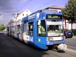  VFL BOCHUM BAHN  der Bogestra, Linie 318,von BO-Gerthe  nach BO-Dahlhausen,Hhe Hattinger Str./Kohlenstrasse.(16.08.2007) 