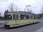 Wagen 40 der Verkehrshistorischen AG der Bogestra bei einer Sonderfahrt in Wanne-Eickel Hbf.