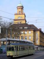 Triebwagen 40 (TW 40) der Verkehrshistorischen Arbeitsgemeinschaft (VhAG) der BOGESTRA. Hier am Wittener Rathaus. 28.11.2010.