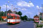 Bochum Tw 290 in der Herner Strae auf der Linie 305, 30.06.1989.