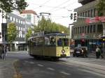 Bochum: Eine historische Straenbahn an der Haltestelle Bochum Rathaus.(19.10.2012) 