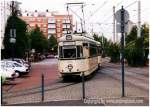 SWB TW 201 - Bonn´s erster Groraumwagen von DWAG
vor der Wendeschleife der Linie 62 in Bonn - Beuel - 1992