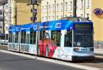 Straenbahn der SWB, Linie 62 in Bonn auf der Kennedybrcke - 08.04.2011