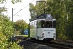 Zum 100 jhrigen Jubilum der SSB/BGM pendelte heute die  Bnnsche Bimmel , der Stadtwerke Bonn, drei mal zwischen Bad Godesberg - Bonn - Siegburg. Hier, bei Vilich-Mhldorf, bei Bonn-Beuel, am 25.9.2011. 