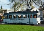 Oldie-Straßenbahn  Bönnsche Bimmel  der SWB auf Sonderfahrt am Quirinusplatz in Bonn-Dollendorf - 22.11.2014