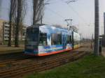Brandenburg(Havel): Straenbahnlinie 2 nach Quenzbrcke am Hauptbahnhof.