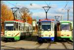 Treffen aller 3 Brandenburger Linien am Hauptbahnhof von Brandeburg.