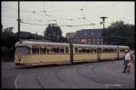 Tram 408 ist am HBF Bremen am 14.8.1990 auf der Linie 10 unterwegs.