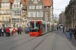 BSAG 3005 am Markt, Bremen, GT8N ADtranz (Jahrgang 1996).