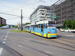 Am 18.05.2012 war T3D-M 529 mit einem weiteren T3D-M als Linie 4 zur Straße der Nationen unterwegs.